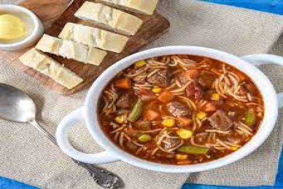 Vegetable Beef soup with Noodles