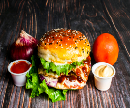 Chicken Naga Sauce Burger
